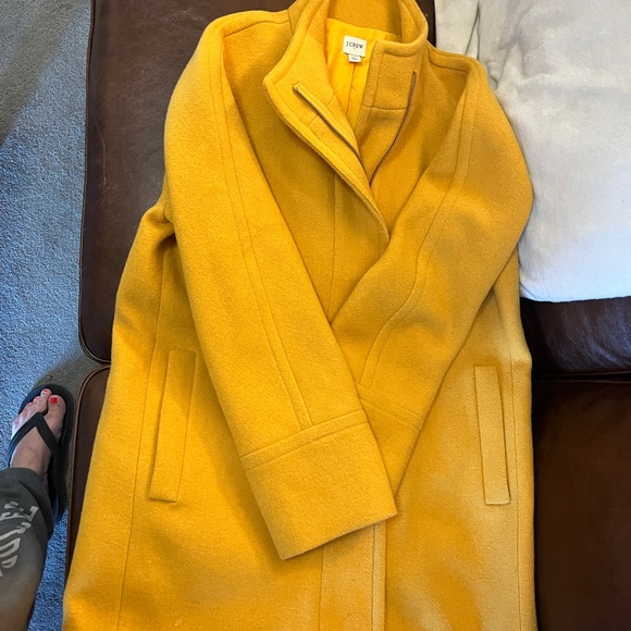 J. Crew Women's Vibrant Yellow Pea Coat - Picture 3 of 5